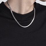 蔓笙男士项链潮流蛇骨链钛钢锁骨刀片扁颈链欧美简约女百搭嘻哈潮酷 蛇骨链【长50cm* 5mm】