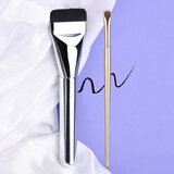 美卡芙优（MUFY）粉底刷炒鸡薄舌型一字型化妆刷扁平bb霜刷不吃粉轻薄底妆刷子 粉底刷 1个 +眼线刷1支