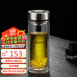 希诺双层玻璃杯男家用商务办公泡茶杯子过滤车载水杯XN-9301 265mL