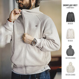 马登工装美式休闲摇粒绒连帽卫衣男秋季重磅加绒运动外套男士开衫上衣 雪花灰 【加绒版】 2XL