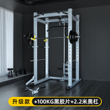 研博（YANBO）深蹲卧推架多功能综合训练器械家用龙门架举重器材史密斯健身器材 升级款+100KG杠铃【送货上门】