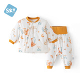 舒贝怡儿童套装婴儿衣服秋冬宝宝分体棉袄女男童保暖棉衣两件套森林100