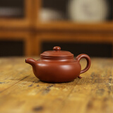 潮州原矿朱泥壶紫砂壶仿古矮梨壶手工侧把水平壶工夫茶具小容量泡茶 仿古壶（120ml)  配礼盒 101mL(含)-200mL(含)