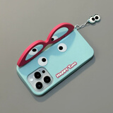 杜梵纳 日韩硅胶搞怪墨镜翻盖镜子适用苹果15promax手机壳iphone14promax新款13少女14情侣12创意防摔壳 搞怪墨镜表情 iPhone 15