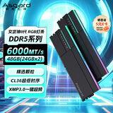 阿斯加特（Asgard）48GB(24GBx2) DDR5 6000 台式机内存条 女武神·瓦尔基里II代 RGB灯条 精选颗粒 CL36 极夜黑