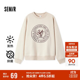 森马（Semir）[商场同款]女oversize发热抗菌2024冬季绣花抓绒上衣101724116004
