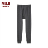 无印良品 MUJI 男式 冬季内衣 细筒裤 打底裤 线裤 家居裤 FAD60C1A 炭灰色 S