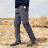 拓路者（Pioneer Camp）藏狼户外登山裤男防风加绒保暖直筒软壳休闲裤男士长裤子冬季中年 灰色 3XL