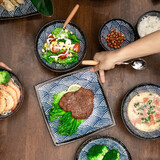 美浓烧（Mino Yaki） 美浓烧日式精美 实用餐具大号家用陶瓷海波纹 8.5英寸长方形盘22*2.2CM