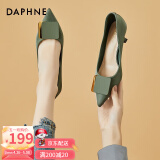 达芙妮（DAPHNE）单鞋女高跟鞋夏季皮鞋细跟婚鞋新款一脚蹬优雅气质浅口尖头宴会 4622101040 绿色 跟高6.5cm 37标准码