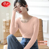 浪莎衣女棉薄款舒适贴身圆领内衣女士修身打底衫春 肤色