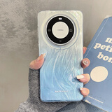 鹿途者 DEERWALK镭射渐变羽纱适用华为mate60pro手机壳p60p情侣全包防摔mate40全包mate70pro防摔个性创意硅胶软壳 双面-蓝羽纱 华为 Mate 60 Pro