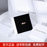 CENTURY& KINDLE满天星情侣戒指一对戒刻字小众设计简约时尚潮流送女朋友生日礼物 (玫瑰金色)素圈 一对【备注颜色及圈号】