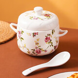 友来福燕窝炖盅陶瓷带盖子隔水炖盅碗大小号双盖家用内胆蒸汤盅炖罐0.6L