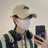 慕雪辞帽子男士春夏日系复古防晒棒球帽立体字母刺绣显脸小遮阳鸭舌帽女 米色 可调节54-60cm