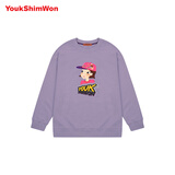 陆心媛Item sweat shirts 秋冬休闲时尚宽松圆领卡通元气女士卫衣 浅紫色