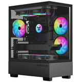 大水牛（BUBALUS）光之境黑色 无立柱海景房游戏电脑主机箱（全景钢化玻璃/M-ATX主板/240水冷/垂直风道） 