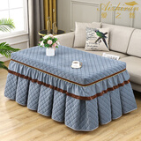 爱之然 烤火罩电炉罩长方形加厚加绒取暖桌套烤火被电炉罩茶几烤火罩子 北欧梅花-灰色(加大加厚裙摆) 长138*宽75*高60cm