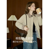 库恩玛维（KUHNMARVIN）【 棉100%】经典菱格棉服女2024年冬季新款撞色翻领外套K36503 卡其 S