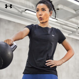 安德玛（UNDERARMOUR）HeatGear Armour女子透气训练运动短袖T恤1328964 黑色001 L