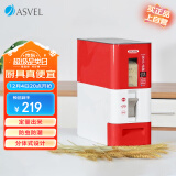 阿司倍鹭（ASVEL）家用厨房米箱自动出米定量米桶 日本塑料嵌入式储物米缸 12KG