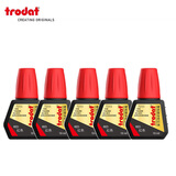 卓达(trodat)铜章印台牛角章玉石章硬质印章专用印尼7211铜章专用印章油印泥便携办公用品 7211 硬质章专用印油 红色（10ML）*5瓶