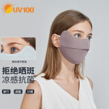 UV100冰丝防晒口罩男女春夏季防紫外线遮阳透气护眼角面罩21564豆沙色