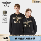 BOY LONDON【经典款】冬情侣款logo圆领休闲百搭潮牌卫衣N03909 黑色 经典款 XS