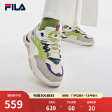 FILA 斐乐山丘鞋COLLINA女鞋复古运动鞋春新款户外休闲老爹鞋 棉花糖/亮黄绿-MB 37.5