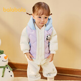 巴拉巴拉童装宝宝羽绒服保暖婴儿外套儿童冬季两件套萌趣男童女童 粉紫70032 120 外套充绒量45g+马甲充绒量27g