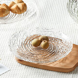 亿嘉（IJARL） 玻璃果盘家用甜品盘轻奢高级感点心盘水果盘 沧海盘透明中号