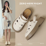 ZHR凉鞋女时尚罗马编织包头女鞋厚底增高休闲鞋子女 AB16 米色 39 