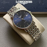浪琴（LONGINES）【二手99新】浪琴手表（LONGINES）博雅系列男表 商务休闲男士超薄自动机械 瑞士品牌天文台认证 37mm 蓝盘条刻 L4.810.4.92.6