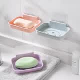 萨夫百德浴室壁挂无痕贴笑脸肥皂盒创意家居免打孔卫生间沥水香皂盒 北欧紫