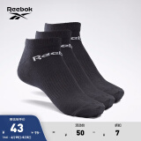 Reebok锐步官方男女同款SOCK经典运动健身训练吸汗舒适短袜3双装 GH8191_黑色 M