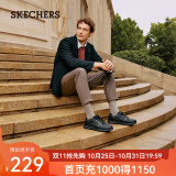 斯凯奇（Skechers）男鞋夏季商务休闲皮鞋流行正装鞋软底缓震舒皮鞋77156 黑色/BLK 39.5