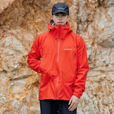 mont·bell 雨舞者冲锋衣男款户外超轻单层防风防水硬壳衣连帽外套 1128618 红色RD XL
