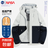 NASALIKE2024新款秋冬羽绒棉衣情侣石墨烯棉衣连帽棉服女黑金加棉户外套 男款-冰川灰/海军蓝【91888】 5XL