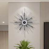 普朵钟饰 HOME DECOR挂钟客厅家用极简创意时尚现代钟表简约大气艺术装饰时钟 银黑色大号：60cm