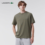 LACOSTE法国鳄鱼男装休闲潮流百搭纯棉宽松纯色圆领T恤|TH7318 316/军绿色 XL 6