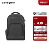 Samsonite双肩包多隔层大容量男书包可放15英寸电脑包防泼水商务背包36B黑 黑色