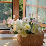 京东鲜花 6支4头洋桔梗仿真花假花家居客厅餐桌装饰摆件玫瑰拍照摄影道具
