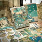 云水墨 小王子贺卡书签治愈温暖海报明信片信笺集收册信封信纸手写浪漫高级ins教师节送老师朋友生日礼物 千年画韵信签集-千里江山