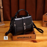 VQGT小包包斜挎包女邮差包新款时尚七夕百搭复古单肩手提包女士马鞍包 黑色