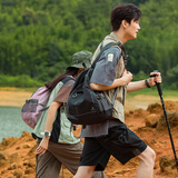 FOUVOR户外双肩包登山包新款男女旅行背包爬山徒步旅游运动休闲学生书包 黑色（大款）