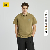 卡特（CAT）短袖polo衫反光印花珠地面料男士翻领短袖t恤新品 青绿色 M