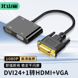 北山雀DVI转HDMI+VGA转换器带音频 dvi24+1一分二分屏拓展同屏器一进二出同显主机电脑接电视投影 BSQ-32