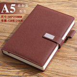 法拉蒙 a5硬壳皮面笔记本本子带笔插位学生考研日记本商务办公会议记录记事本可定制 棕色【搭扣款】