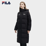 FILA斐乐官方男女长款羽绒服冬情侣款宽松休闲简约连帽保暖外套