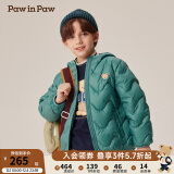 PawinPaw【三防】卡通小熊童装2024年秋冬新款男女童保暖羽绒服舒适防风 Green绿色/40 150cm 充绒量75.7g